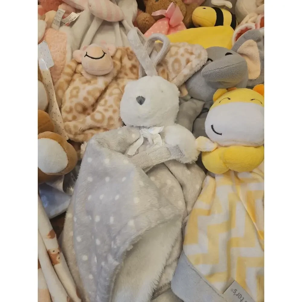 Assorted Brand Lovey Security Blanket Lot Plush Neutral Girl 16 Pcs Various Size
